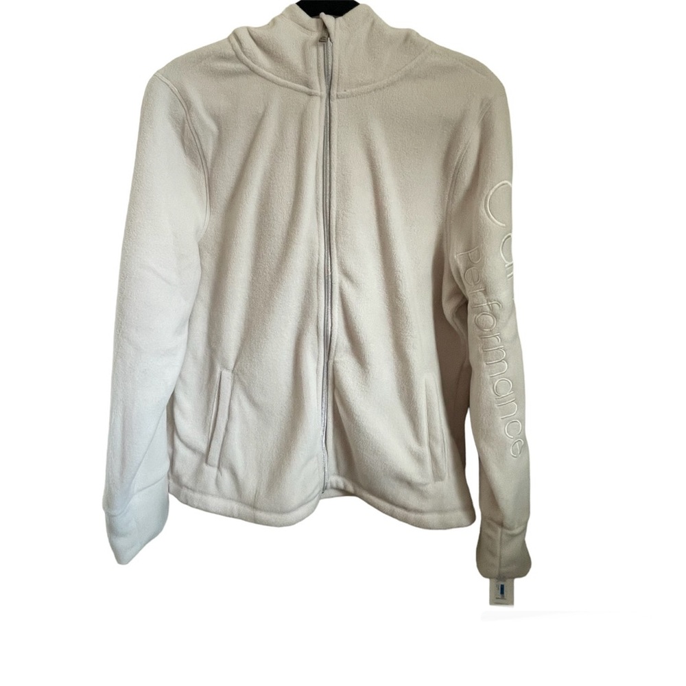 Calvin Klein Performance Fleece Jacket w/ Hood -Cream -XL - NWT